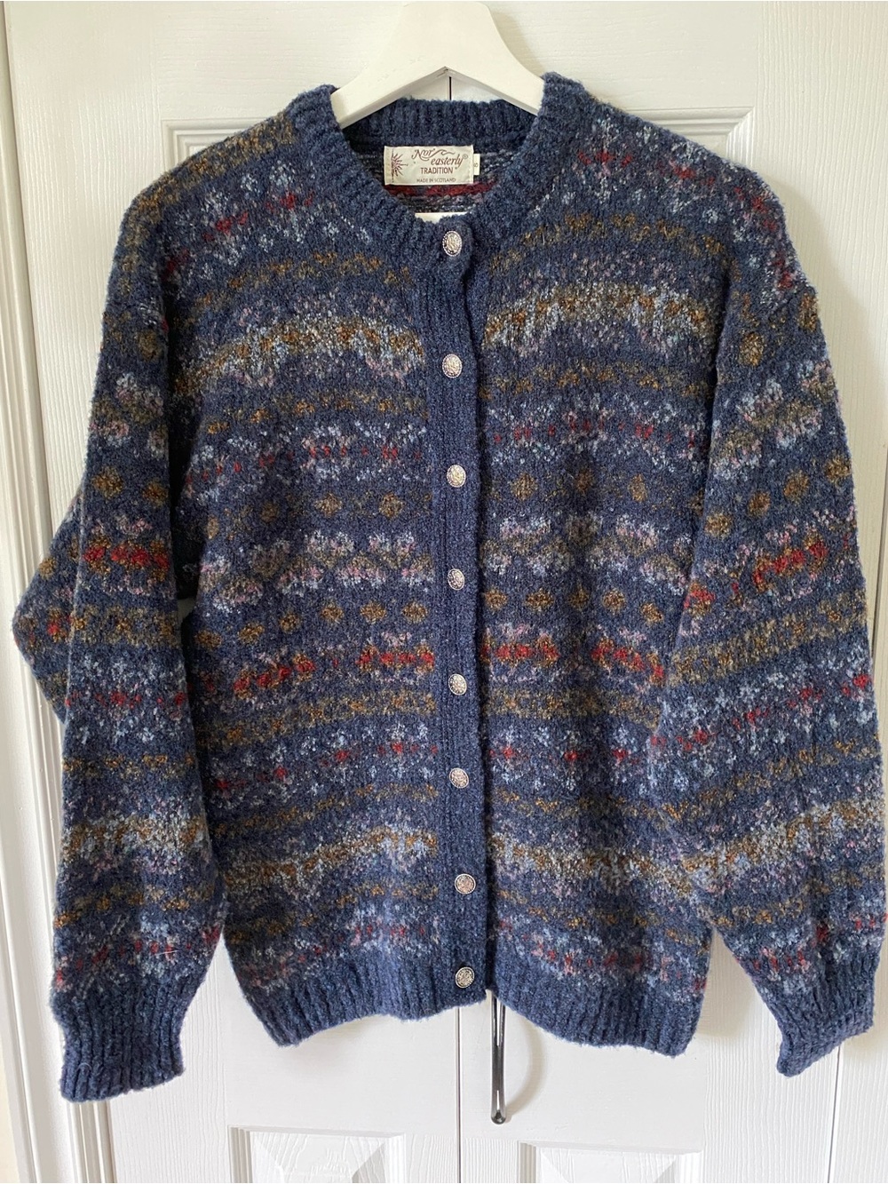 Nor’ easterly Tradition Fair Isle soft cardigan Made in Scotland Size Small over